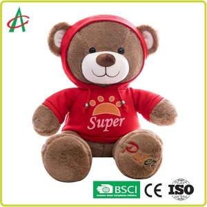CE 30cm Plush Teddy Bear Reinforced Stitching With Hoodie