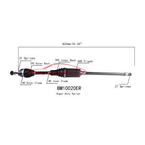 Wholesale BMW X1 BM10020ER Cv Shaft Assembly Front Right Heavy Duty Clamp TPEE Boot from china suppliers