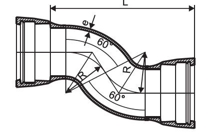 Blue Ductile Iron Fittings Double Socket Offset Pipe With T Type / K Type