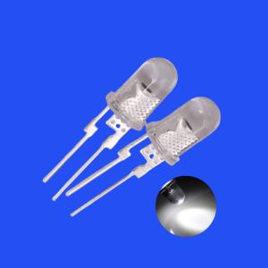 0.5W 5mm White Emitting Color 7000K - 9000K Clear Lens Round Head Short Pins