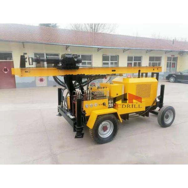 High Speed 150m Trailer Mounted Borewell Rig Machine