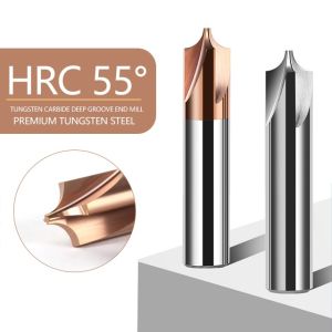 4-Flute Tungsten Carbide End Mill with 55-Degree Internal Radius and 0.6um Grain