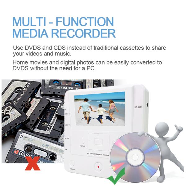 Plastic DVD Media Recorder Multimedia LCD IPS Panel Android 6.1