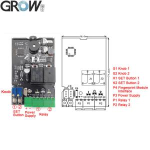 GROW K220+R502-F Two Relay DC10-24V Administrator/User K220 Fingerprint Control