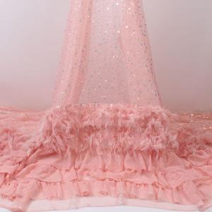 Direct Sale 3 mm Glitter Custom various Design Sequin Fabric Mesh Tulle Fabric