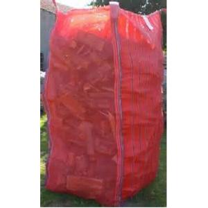 Tall Red Firewood Ventilated Mesh FIBC Bulk Bag With Corner Loops 2202 Lbs