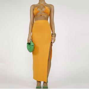 2 Set Halter Straps Womens Party Maxi Dresses Wrap Breasts And Navel