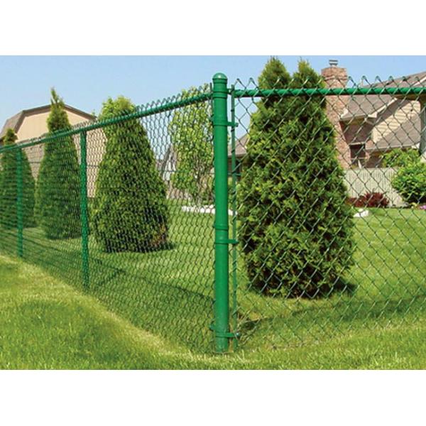 Green Vinyl Coated Chain Link Fence Knuckle Or Twisted Selvage