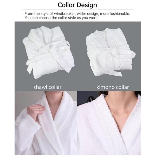 Thermal Cotton Terry Bathrobe Machine Washable Custom For Spring