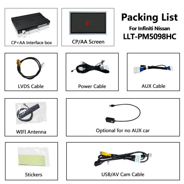 Infiniti JX35 QX60 8 Inch Wireless Carplay Android Auto HD Replacement Screen