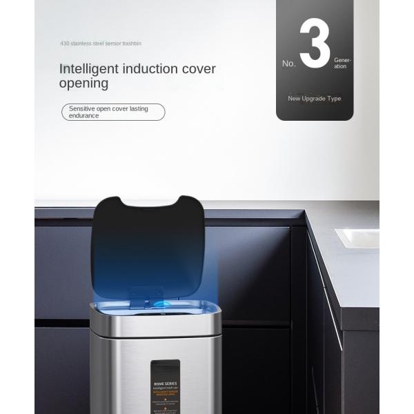 Living Room High-end Light Luxury Modern Induction Toilet with Cover Simple Smart Household Trash Can