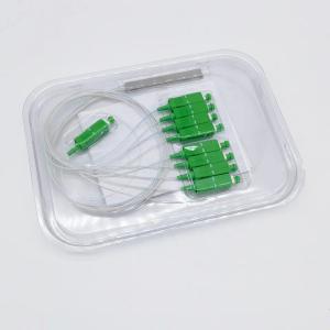 Steel Tube Type 4 Way Fiber Splitter , SC APC PLC Splitter 1x4