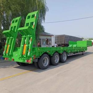 80/100tons 3/4 Axles Front Loading Hydraulic Detachable Gooseneck Lowbed Lowboy
