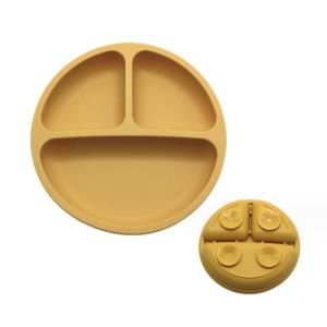 Silicone Feeding Set 3 Areas Food Grade Material Baby Bowl Plate with Suction