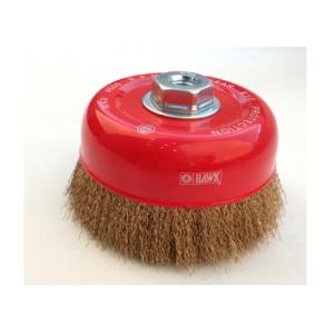 Buy cheap 85mm wire cup brush,coarse crimped brass coated wire 0.014 inch,with 22.2mm from wholesalers