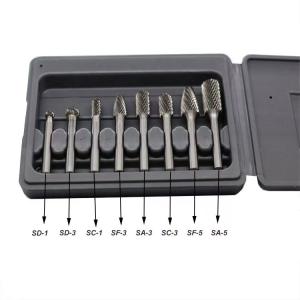 Finishing Tungsten Carbide Burr Set 8pcs Standard Double Cut Carbide Burr Tool