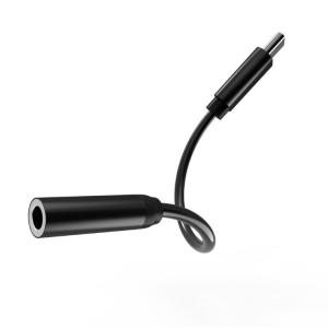 Black TPE External 3.5MM Aluminum Alloy Shell Type C To Female Stereo Audio