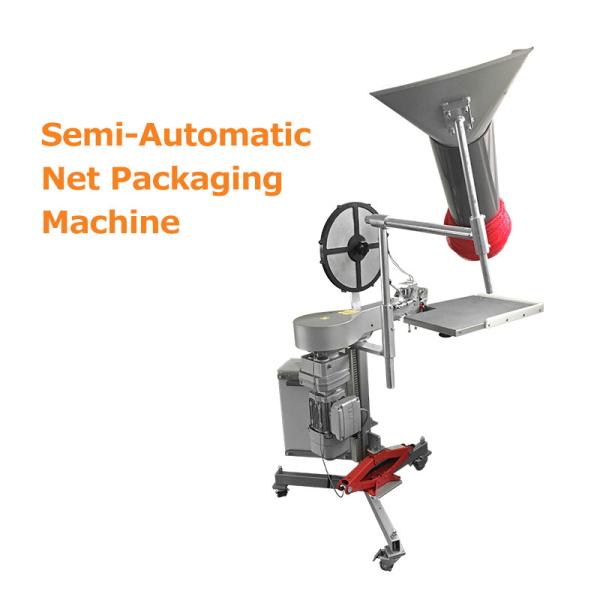 Semi Automatic Net Packaging Machine Green Lemon Fruit Vegetable Mesh Bag