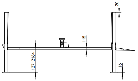 Manual Lock Release A53-F Four Post Parking Lift 9000lbs