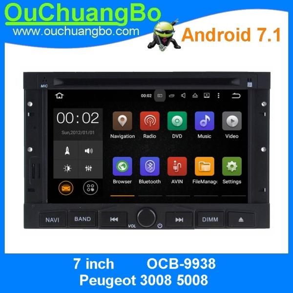 Ouchuangbo car multimeia stereo android 7.1 for Peugeot 3008 5008 gps navi dual