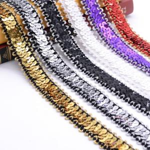 Luxury Shiny PET PVC Elastic Sequin Ribbon Trim 2.5cm