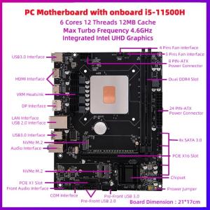 Gaming PC Desktops Motherboard With Onboard CPU I5-11500H