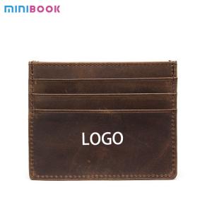 Wholesale Advantageous Low MOQ Mix Models Custom Logo Slim Leather Card Holder PU Leather Wallet from china suppliers