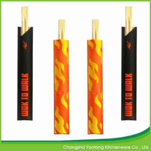 Bamboo Chinese Takeaway Chopsticks 23cm Natural Twins Open Paper Packing