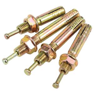 Yellow Galvanized Wedge Anchors Hex Head Sleeve Anchor Slotted Drive