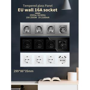 Electrical 4 Way Electrical Outlet Grey Floor Mounted Wall Power Socket With Usb