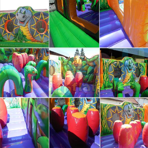 Animals Playground Jungle Commercial Bouncy Castles Durable 0.55mm PVC Tarpaulin Material