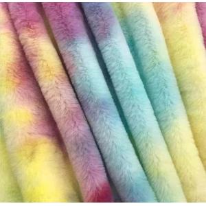 Polyester Faux Fur Tie-dye rainbow fashion design Antiflaming Static-free Anti