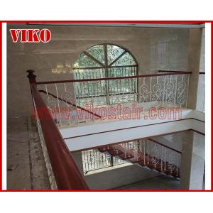 Wrought Iron Staircase VK100S Wrought Iron Handrail Tread Beech,Railing tempered