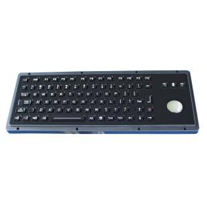 China Customized illuminated black titanium USB military keyboard with backlit  trackball on sale
