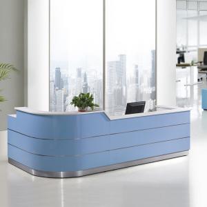 Luxury White Front Desk Counter Reception Desk Modern Solid Surface Office