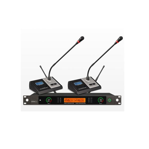 90dB Wireless Conference Room Mic Dual Channel UHF For Audio System