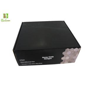 Corrugated Cardboard Display Packaging Food , Black Flat Pack Cardboard Boxes