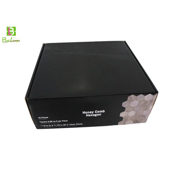 Corrugated Cardboard Display Packaging Food , Black Flat Pack Cardboard Boxes