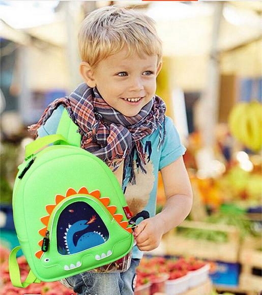Green Toddler Shark Backpack , Cool Kids Backpacks Neoprene Material