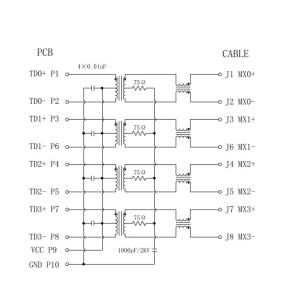HFJ11-1G01ERL Ethernet RJ-45 Magnetic Jack PCB Mounting Standard