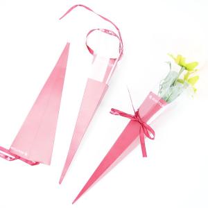 Valentine's Day Cone Single Long Stem Roses Packaging Box with UV Coating and