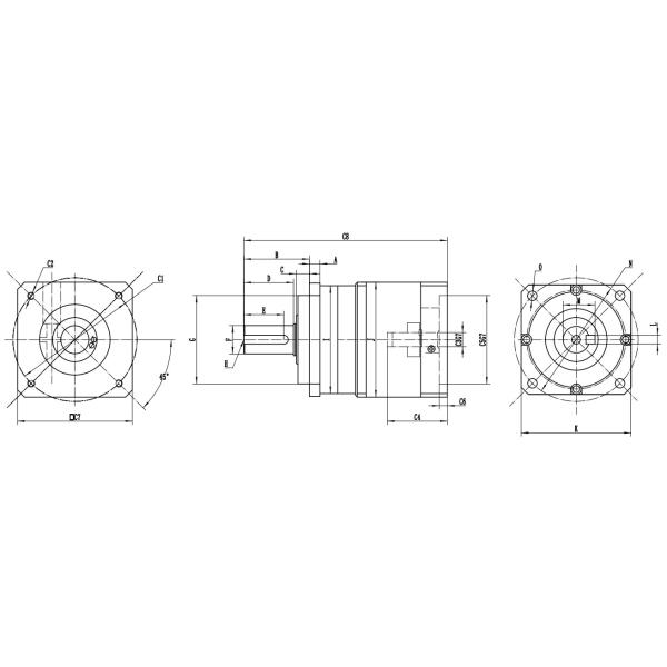 Precision High Reduction Ratio Gearbox 60mm 90mm 104mm 115mm