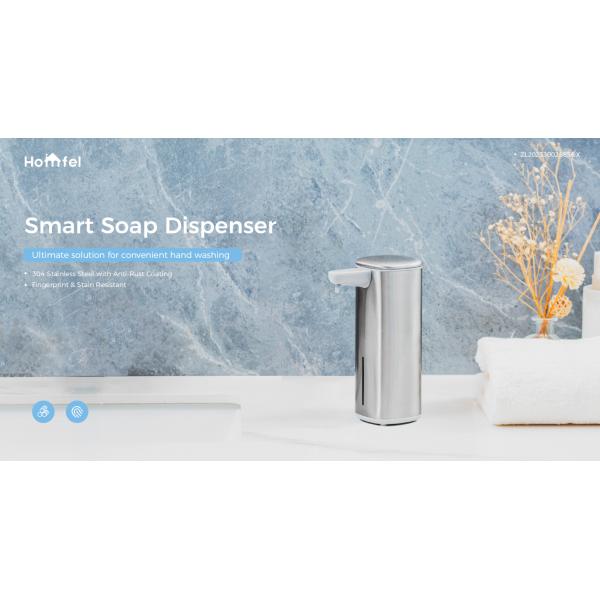 Touch-Free Rechargeable Sensor Liquid Soap Pump Dispenser , Polished Stainless Steel