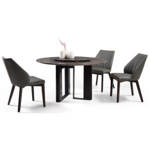 Wholesale Modern Round Dining Table Set Furniture D100 X H75cm With Stainless Steel Marble Material from china suppliers