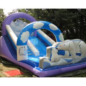 Polar Bear Inflatable Bouncy Castle With Slide Fully Digital Printing