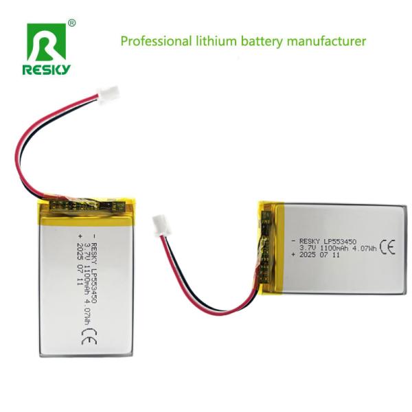 Rechargeable Lithium Batteries 553450 3.7V 1100mAh 1200mAh 4.07wh Storage Lipo Battery Cell