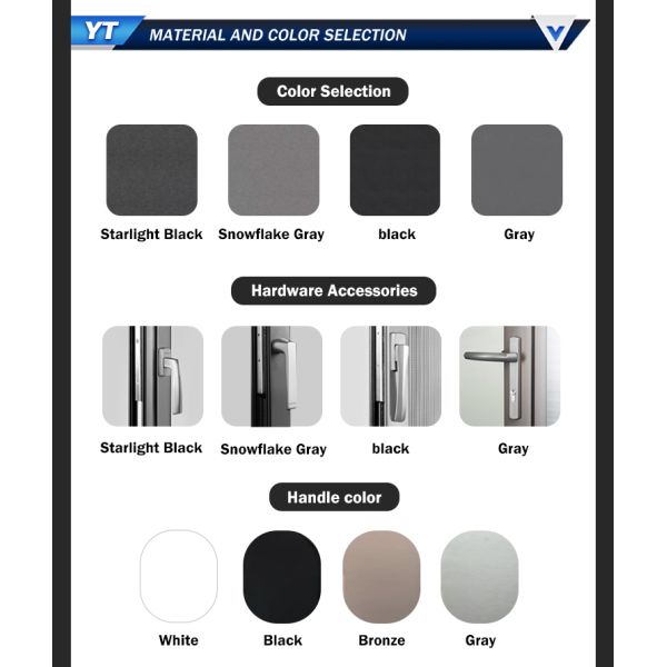 Customizable Casement Window Aluminium windows and Doors Materials Double-layer Tempered Glass-Thermal Insulation Anti-Theft