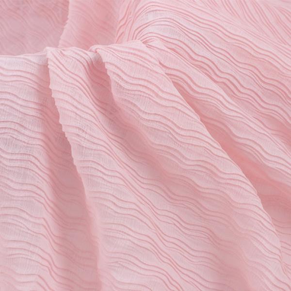 100 Polyester Lightweight Wave-Pressed Pleated Chiffon Fabric woven