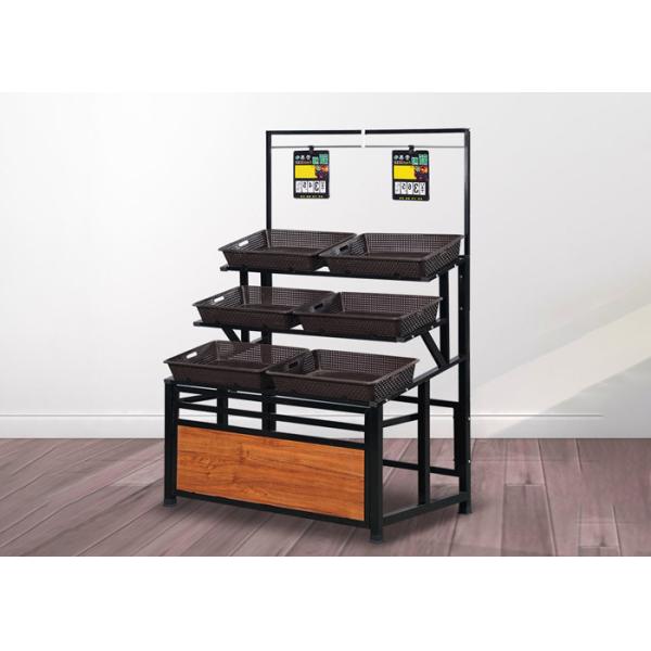Quality Rigid structure CRS Vegetable Display Rack With Movable Baksets for sale