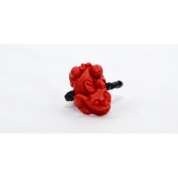 Chinese red lacquer carved cinnabar red ring ring